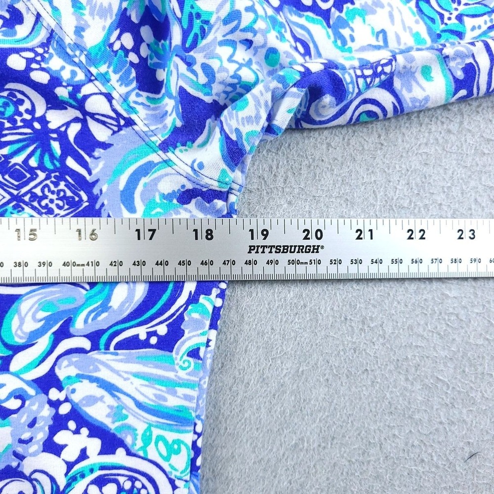 Lilly Pulitzer Top Womens Small Blue Green Skipper UPF 50 Quarter Zip Popover - Picture 5 of 10